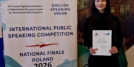 Alicja Tabaro Mistrzynią Polski International Public Speaking Competition