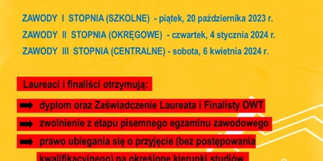 Powiększ grafikę: Grafika promująca Olimpiadę Wiedzy Technicznej