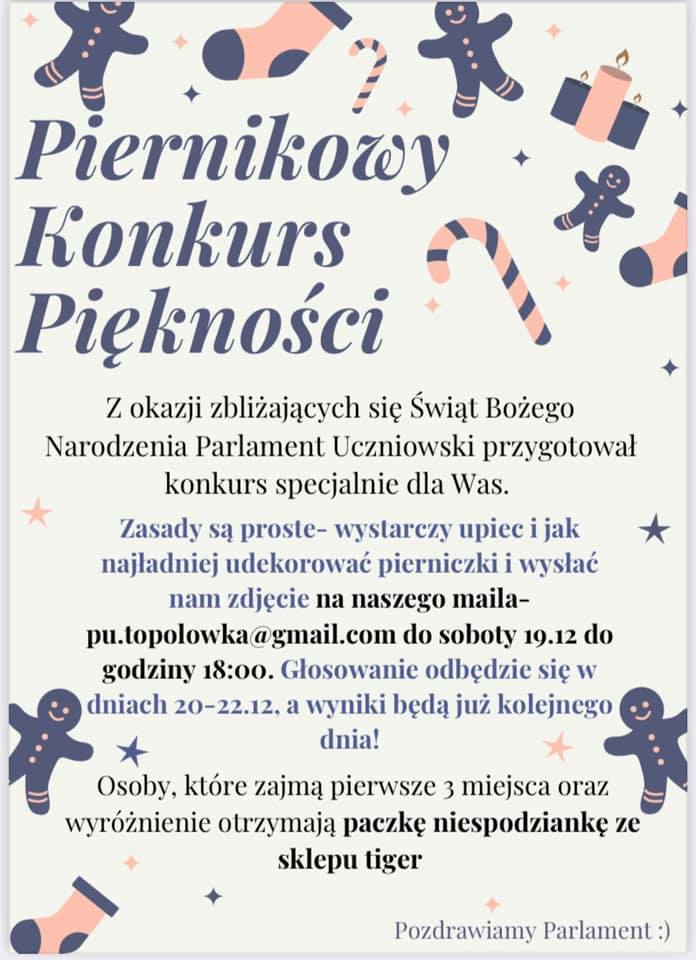 Plakat promujący Piernikowy Konkurs Piękności. Wszystkie informacje w artykule.